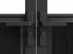 Vente-unique Bloque de puerta doble reversible y vidrio templado - 2 x Alt. 204 x An. 83 cm - ERMELO Negro Clearance