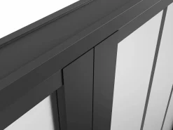 Vente-unique Bloque de puerta doble reversible , vidrio translúcido estilo taller, 2 x Alt. 204 x An. 93 cm, ERMELO Negro Outlet