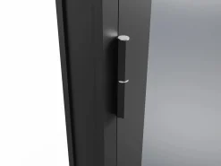 Vente-unique Bloque de puerta doble reversible de vidrio templado ahumado - 2 x Alt. 204 x An. 73 cm - LOXTON Negro Online