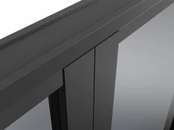 Vente-unique Bloque de puerta doble reversible de vidrio templado ahumado - 2 x Alt. 204 x An. 73 cm - LOXTON Negro Online