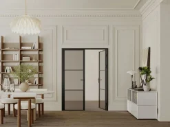 Vente-unique Puerta Con Marco|Bloque de puerta doble reversible - vidrio ahumado - 2 x Alt. 204 x An. 73 cm - - MASERU