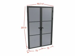 Vente-unique Puerta Con Marco|Bloque de puerta doble reversible - vidrio ahumado - 2 x Alt. 204 x An. 73 cm - - MASERU