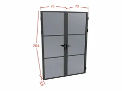Vente-unique Puerta Con Marco|Bloque de puerta doble reversible - vidrio ahumado - 2 x Alt. 204 x An. 73 cm - - MASERU