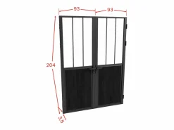 Vente-unique Bloque de puerta doble reversible, y vidrio templado - 2 x Alt. 204 x An. 93 cm - ERMELO Negro Outlet