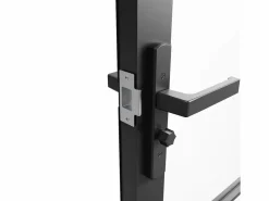 Vente-unique Puerta Con Marco|Bloque de puerta doble reversible - aluminio, vidrio translúcido - 2 x Alt. 204 x An. 73 cm - - SEROTO