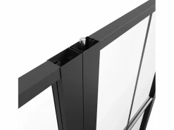 Vente-unique Puerta Con Marco|Bloque de puerta doble reversible - aluminio, vidrio translúcido - 2 x Alt. 204 x An. 73 cm - - SEROTO