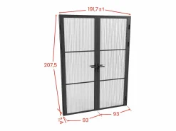 Vente-unique Bloque de puerta doble reversible - vidrio texturizado - 2 x Alt. 204 x An. 93 cm - - MASERU Negro Sale