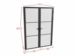 Vente-unique Puerta Con Marco|Bloque de puerta doble reversible - vidrio translúcido - 2 x Alt. 204 x An. 83 cm - - MASERU