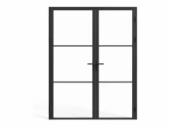 Vente-unique Puerta Con Marco|Bloque de puerta doble reversible - vidrio templado - 2 x Alt. 204 x An. 83 cm - - MASERU