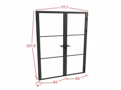 Vente-unique Puerta Con Marco|Bloque de puerta doble reversible - vidrio templado - 2 x Alt. 204 x An. 83 cm - - MASERU
