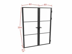 Vente-unique Puerta Con Marco|Bloque de puerta doble reversible - vidrio templado - 2 x Alt. 204 x An. 83 cm - - MASERU