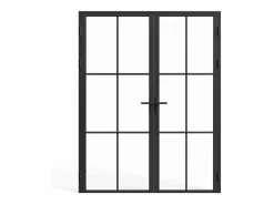 Bloque de puerta doble reversible - aluminio, vidrio templado - 2 x Alt. 204 x An. 83 cm - - SEROTO^Vente-unique Best