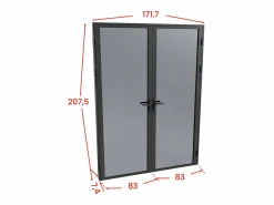 Bloque de puerta doble reversible de vidrio templado ahumado - 2 x Alt. 204 x An. 83 cm - LOXTON^Vente-unique Hot