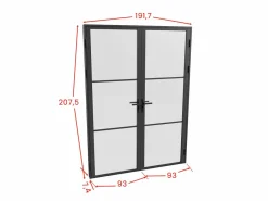 Bloque de puerta doble reversible - vidrio translúcido - 2 x Alt. 204 x An. 93 cm - - MASERU^Vente-unique Clearance