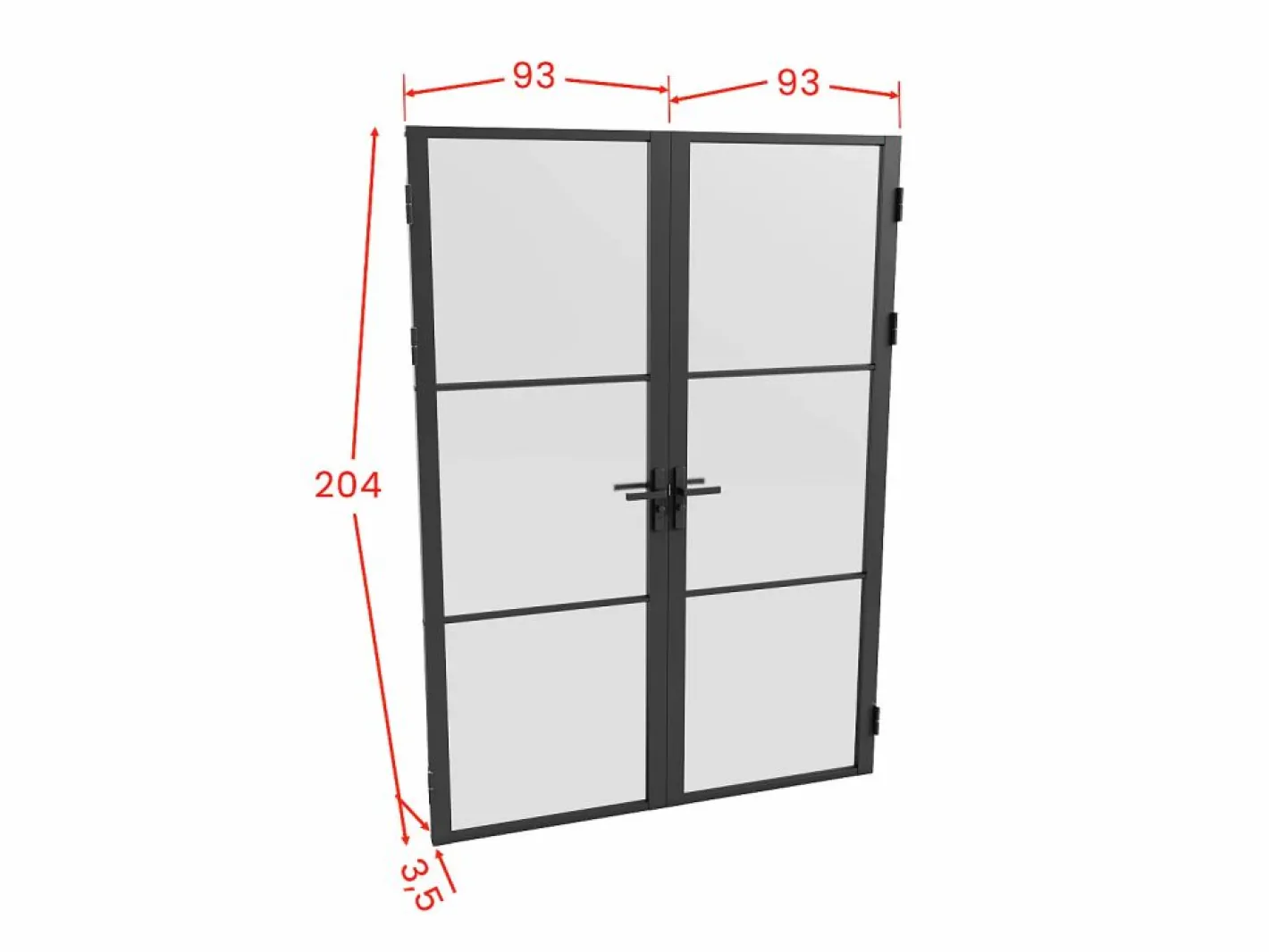 Bloque de puerta doble reversible - vidrio translúcido - 2 x Alt. 204 x An. 93 cm - - MASERU^Vente-unique Clearance
