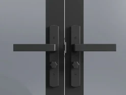 Vente-unique Puerta Con Marco|Bloque de puerta doble reversible - vidrio ahumado - 2 x Alt. 204 x An. 93 cm - - MASERU