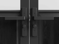 Vente-unique Bloque de puerta doble reversible , vidrio translúcido estilo taller, 2 x Alt. 204 x An. 73 cm, ERMELO Negro Clearance
