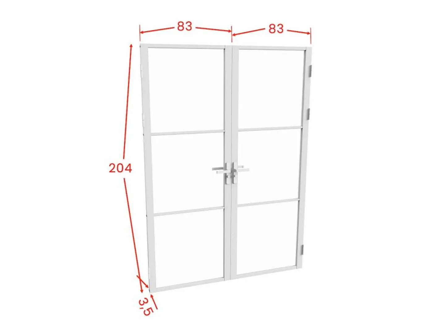 Vente-unique Puerta Con Marco|Bloque de puerta doble reversible - vidrio templado - 2 x Alt. 204 x An. 83 cm - - MASERU