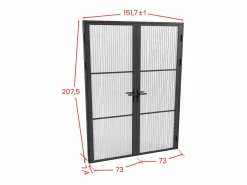 Vente-unique Bloque de puerta doble reversible - vidrio texturizado - 2 x Alt. 204 x An. 73 cm - - MASERU Negro Discount