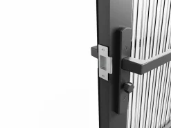 Vente-unique Bloque de puerta doble reversible - vidrio texturizado - 2 x Alt. 204 x An. 73 cm - - MASERU Negro Discount