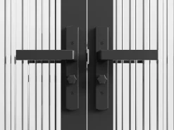 Vente-unique Bloque de puerta doble vidrio templado - 2 x Alt. 204 x An. 83 cm - - LOXTON Negro New