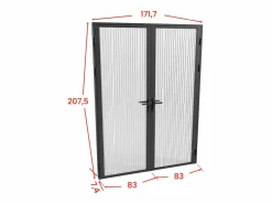 Vente-unique Bloque de puerta doble vidrio templado - 2 x Alt. 204 x An. 83 cm - - LOXTON Negro New
