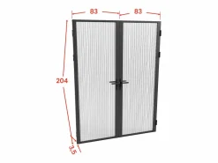 Vente-unique Bloque de puerta doble vidrio templado - 2 x Alt. 204 x An. 83 cm - - LOXTON Negro New