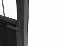 Vente-unique Puerta Con Marco|Bloque de puerta estilo taller reversible de aluminio, MDF y vidrio templado - Alt. 204 x An. 73 cm - ERMELO