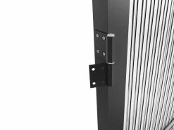Vente-unique Bloque de puerta reversible de aluminio y vidrio texturizado - Alt. 204 x An. 93 cm - - MASERU Negro Best