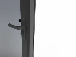 Bloque de puerta reversible de aluminio y vidrio templado ahumado - Alt. 204 x An. 73 cm - - LOXTON^Vente-unique Best