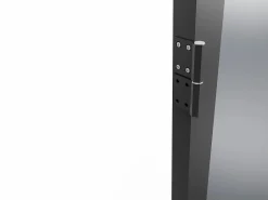 Bloque de puerta reversible de aluminio y vidrio templado ahumado - Alt. 204 x An. 73 cm - - LOXTON^Vente-unique Best