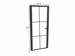 Vente-unique Puerta Con Marco|Bloque de puerta reversible de aluminio y vidrio templado - Alt. 204 x An. 83 cm - SEROTO