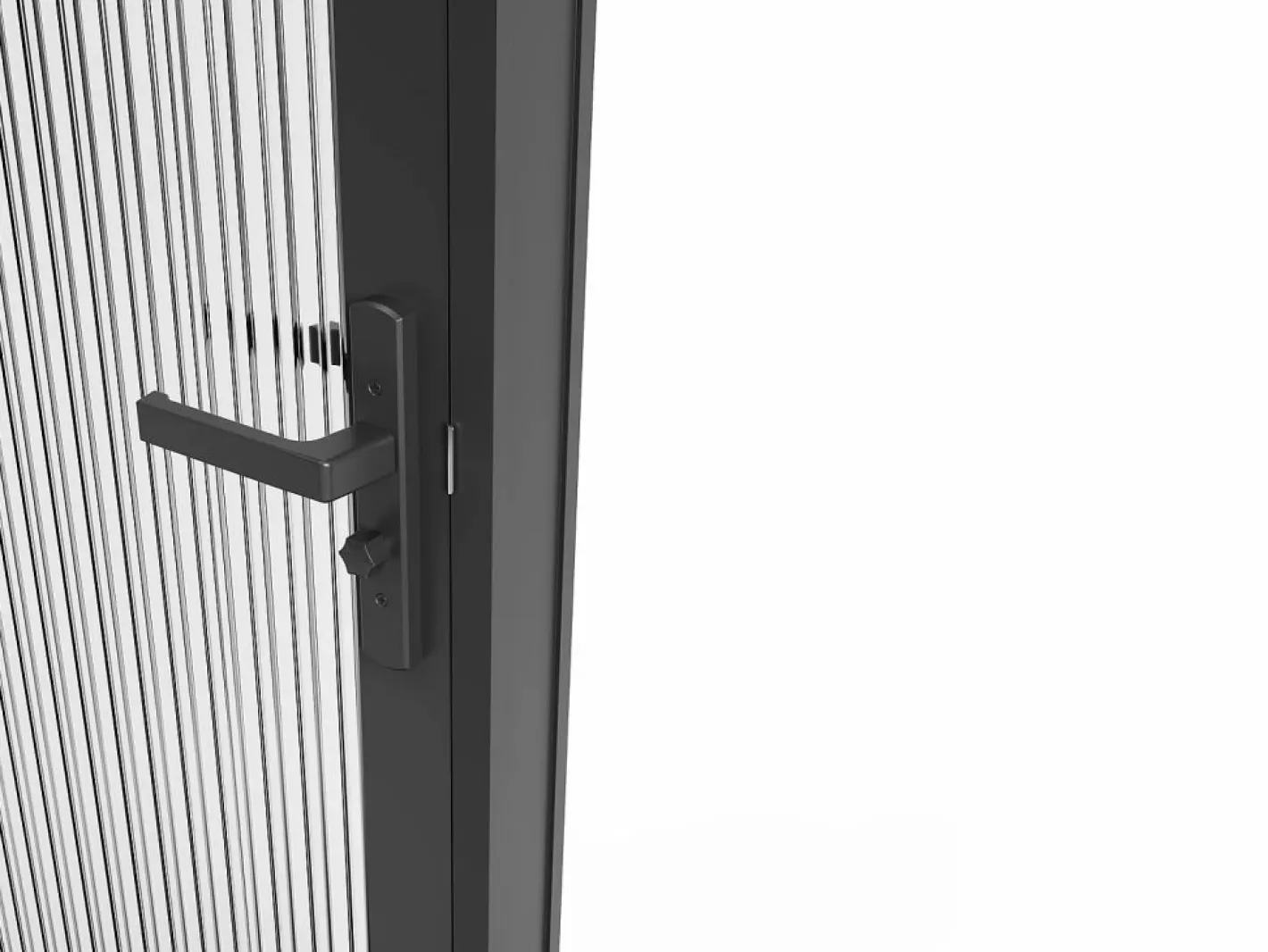 Vente-unique Puerta Con Marco|Bloque de puerta reversible - aluminio y vidrio templado - Alt. 204 x An. 83 cm - - LOXTON