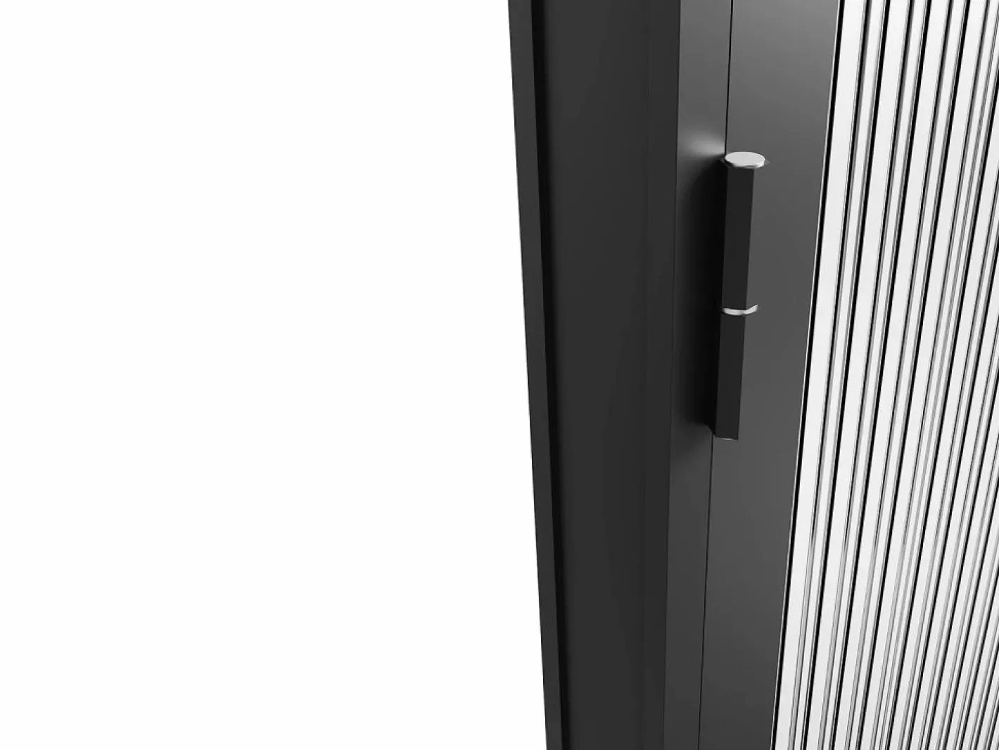Vente-unique Puerta Con Marco|Bloque de puerta reversible - aluminio y vidrio templado - Alt. 204 x An. 83 cm - - LOXTON
