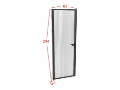 Vente-unique Puerta Con Marco|Bloque de puerta reversible - aluminio y vidrio templado - Alt. 204 x An. 83 cm - - LOXTON