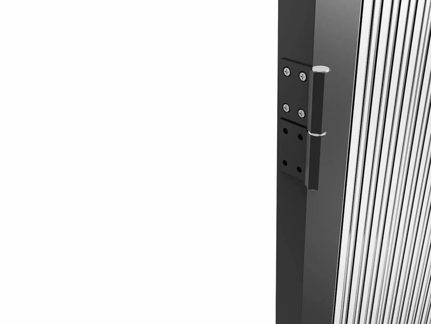 Vente-unique Puerta Con Marco|Bloque de puerta reversible - aluminio y vidrio templado - Alt. 204 x An. 83 cm - - LOXTON