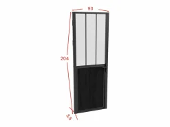 Bloque de puerta reversible , vidrio templado translúcido estilo taller, Alt. 204 x An. 93 cm, ERMELO^Vente-unique Clearance