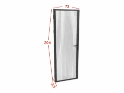 Vente-unique Bloque de puerta reversible - aluminio y vidrio templado texturizado - Alt. 204 x An. 73 cm - - LOXTON Negro