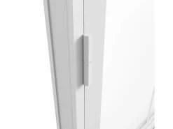 Vente-unique Bloque de puerta reversible en aluminio y vidrio templado - Alt. 204 x An. 83 cm - SEROTO Blanco Best