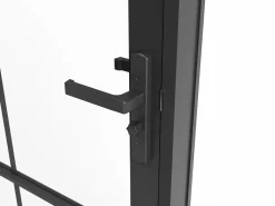 Vente-unique Bloque de puerta reversible de aluminio y vidrio templado - Alt. 204 x An. 73 cm - SEROTO Negro Best