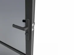 Vente-unique Bloque de puerta reversible de aluminio y vidrio ahumado - Alt. 204 x An. 73 cm - - MASERU Negro Clearance