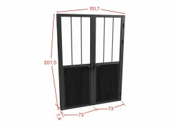 Bloque de puerta taller doble reversible de aluminio, MDF y vidrio templado - Alt. 204 x An. 2 x 73 cm - ERMELO^Vente-unique Outlet