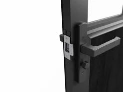 Bloque de puerta taller doble reversible de aluminio, MDF y vidrio templado - Alt. 204 x An. 2 x 73 cm - ERMELO^Vente-unique Outlet