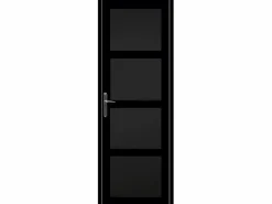GD Menuiseries Puerta Con Marco|Bloque de puerta Telia negro 4 paneles H204 x L73 Empujando hacia la derecha Mesa de dimensiones