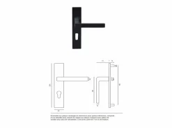 Bloque para puerta de taller BLANCO sin parteluz Al. 204 x L. 73 Dimensiones de la mesa de empuje izquierda + tirador^GD Menuiseries New