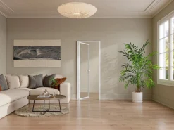 Vente-unique Puerta Con Marco|Bloque puerta reversible de aluminio y vidrio templado - Alt. 204 x An. 83 cm - LOXTON