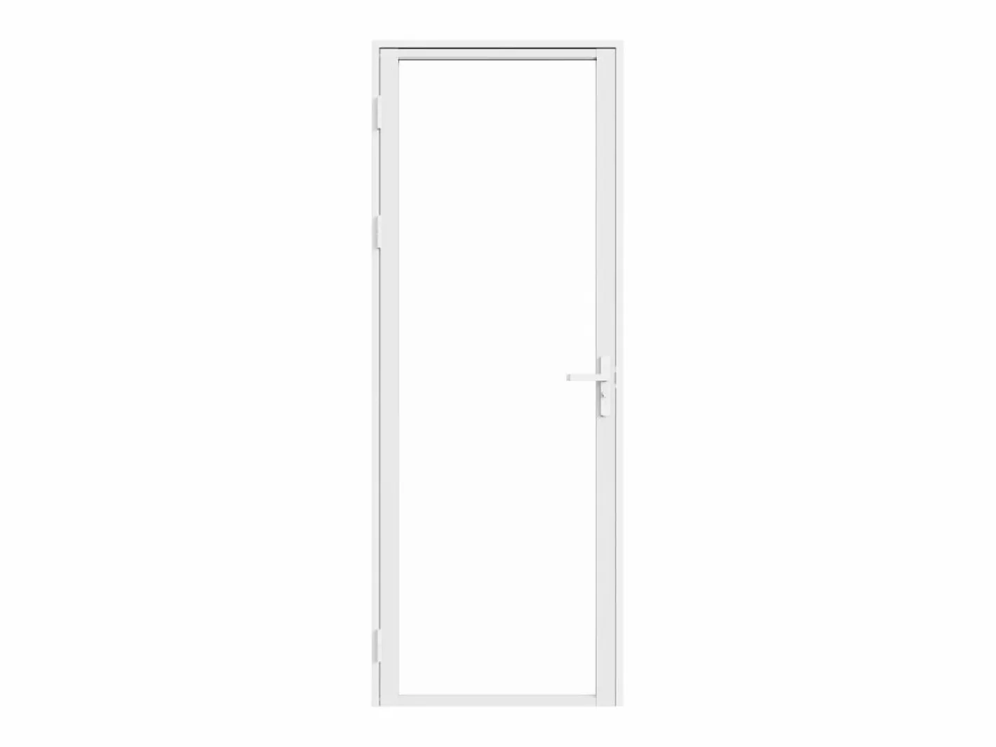 Vente-unique Puerta Con Marco|Bloque puerta reversible de aluminio y vidrio templado - Alt. 204 x An. 83 cm - LOXTON
