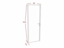 Vente-unique Puerta Con Marco|Bloque puerta reversible de aluminio y vidrio templado - Alt. 204 x An. 83 cm - LOXTON