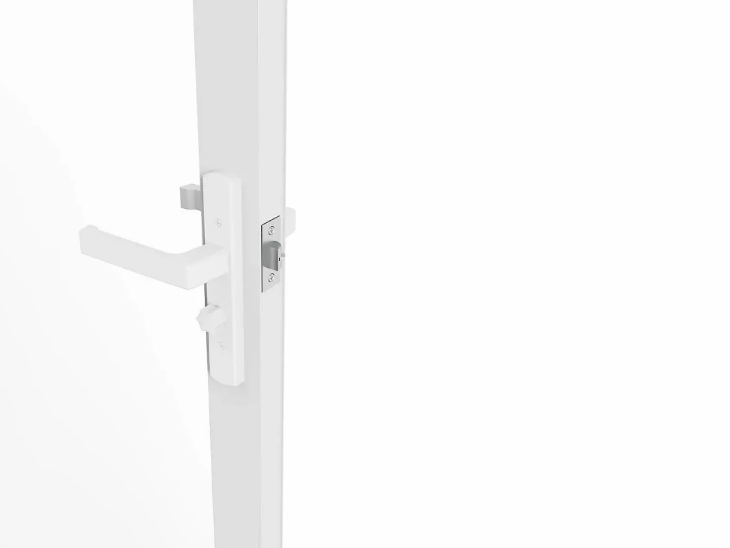 Vente-unique Puerta Con Marco|Bloque puerta reversible de aluminio y vidrio templado - Alt. 204 x An. 83 cm - LOXTON
