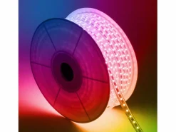 Ledkia Guirnalda Luminosa|Bobina Tira LED RGB 220V AC 60 LED/m 50m IP65 Ancho 16mm Corte cada 100 cm
